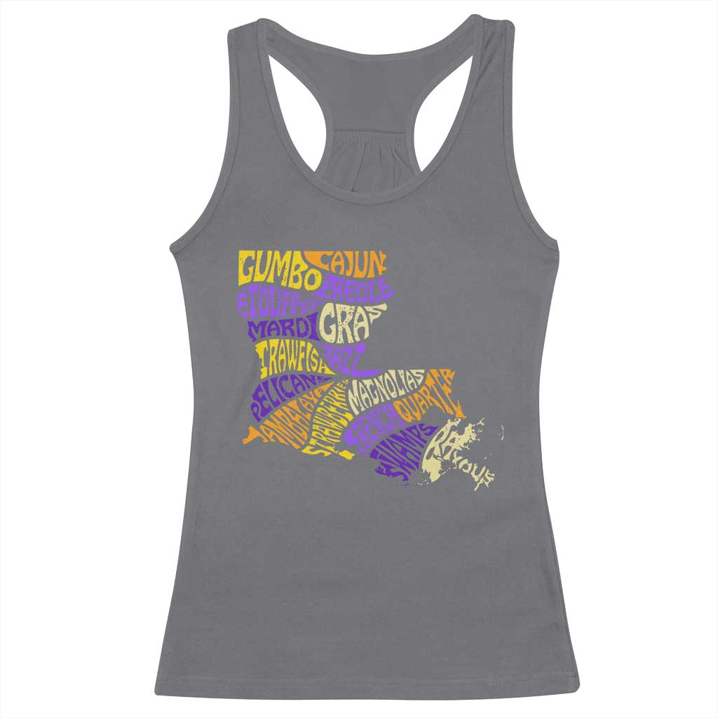Louisiana Racerback Tank Top Creole Cajun Culture LA Map
