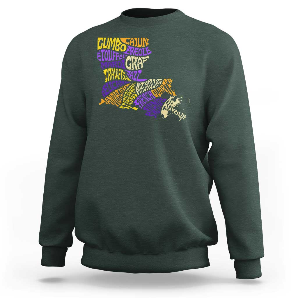 Louisiana Sweatshirt Creole Cajun Culture LA Map