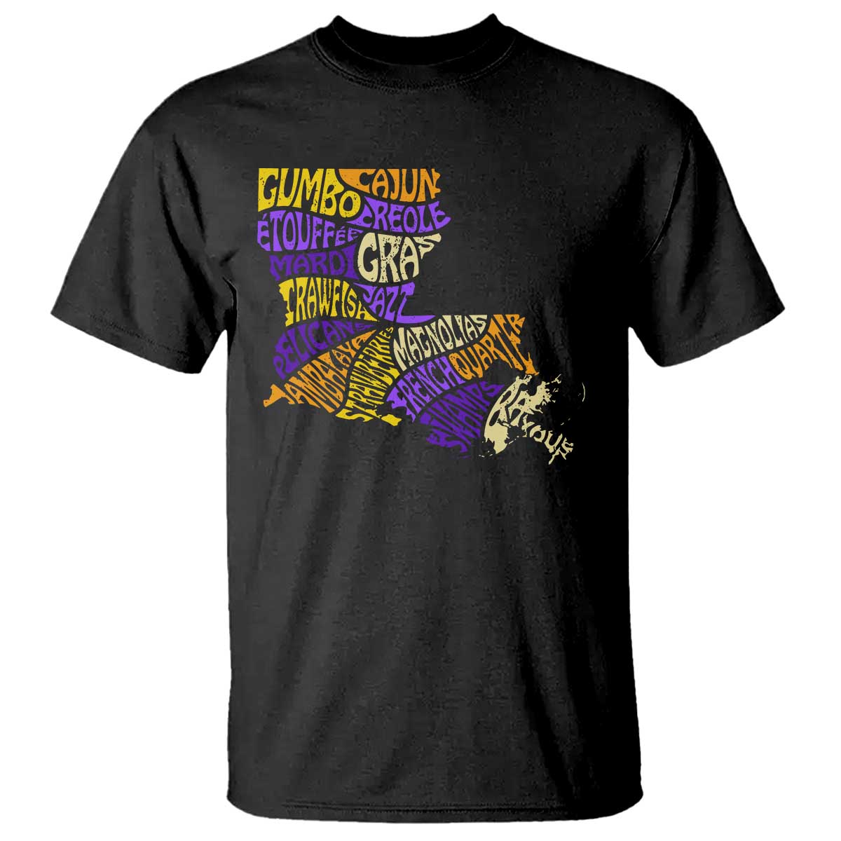 Louisiana T Shirt Creole Cajun Culture LA Map