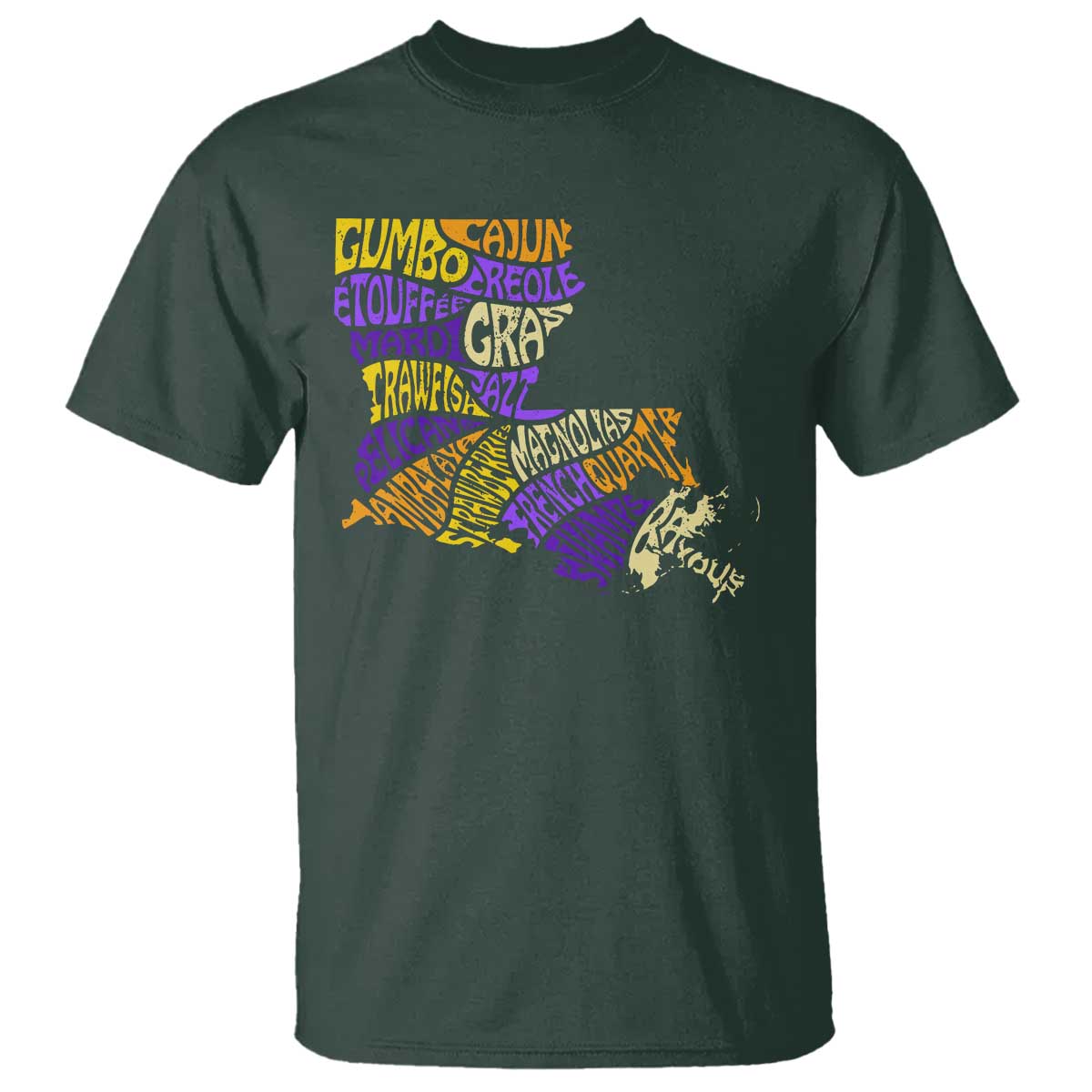 Louisiana T Shirt Creole Cajun Culture LA Map