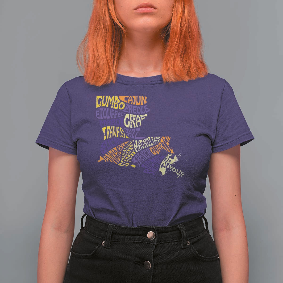Louisiana T Shirt For Women Creole Cajun Culture LA Map