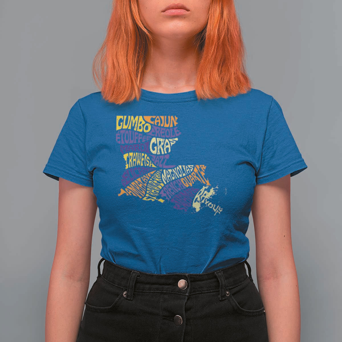 Louisiana T Shirt For Women Creole Cajun Culture LA Map