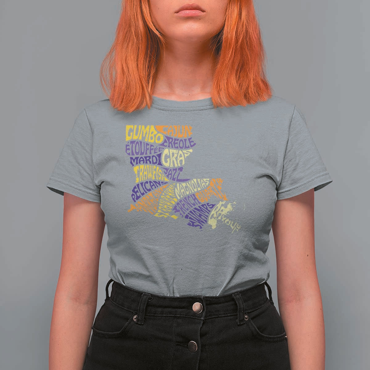 Louisiana T Shirt For Women Creole Cajun Culture LA Map