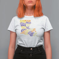 Louisiana T Shirt For Women Creole Cajun Culture LA Map