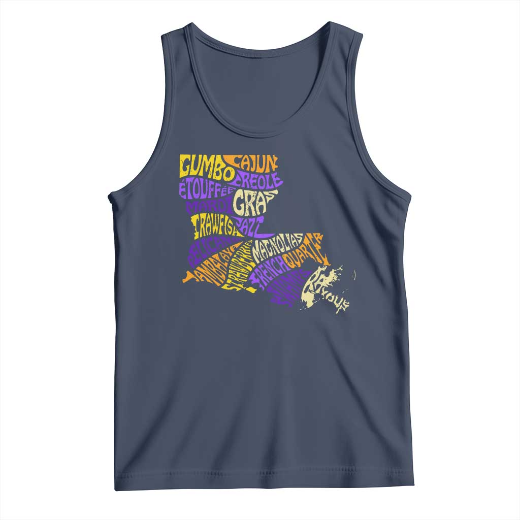 Louisiana Tank Top Creole Cajun Culture LA Map