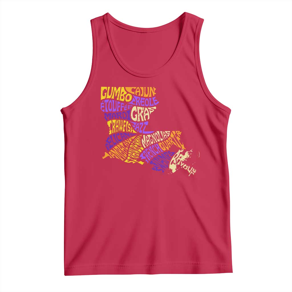 Louisiana Tank Top Creole Cajun Culture LA Map