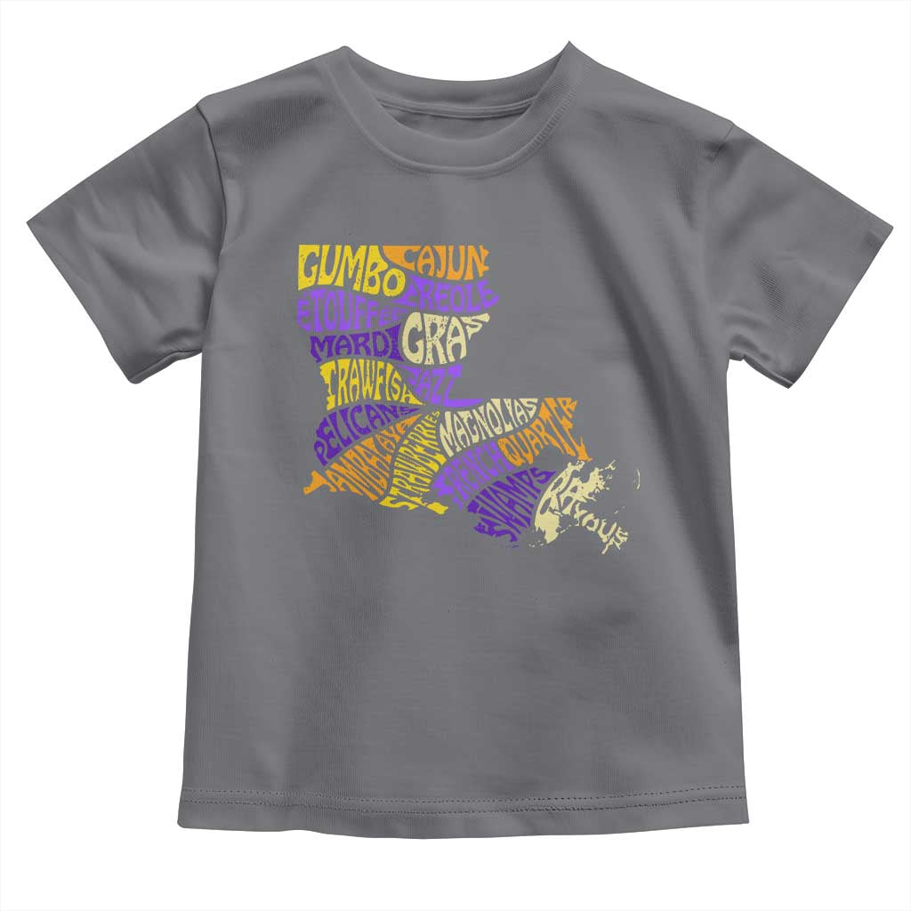 Louisiana Toddler T Shirt Creole Cajun Culture LA Map