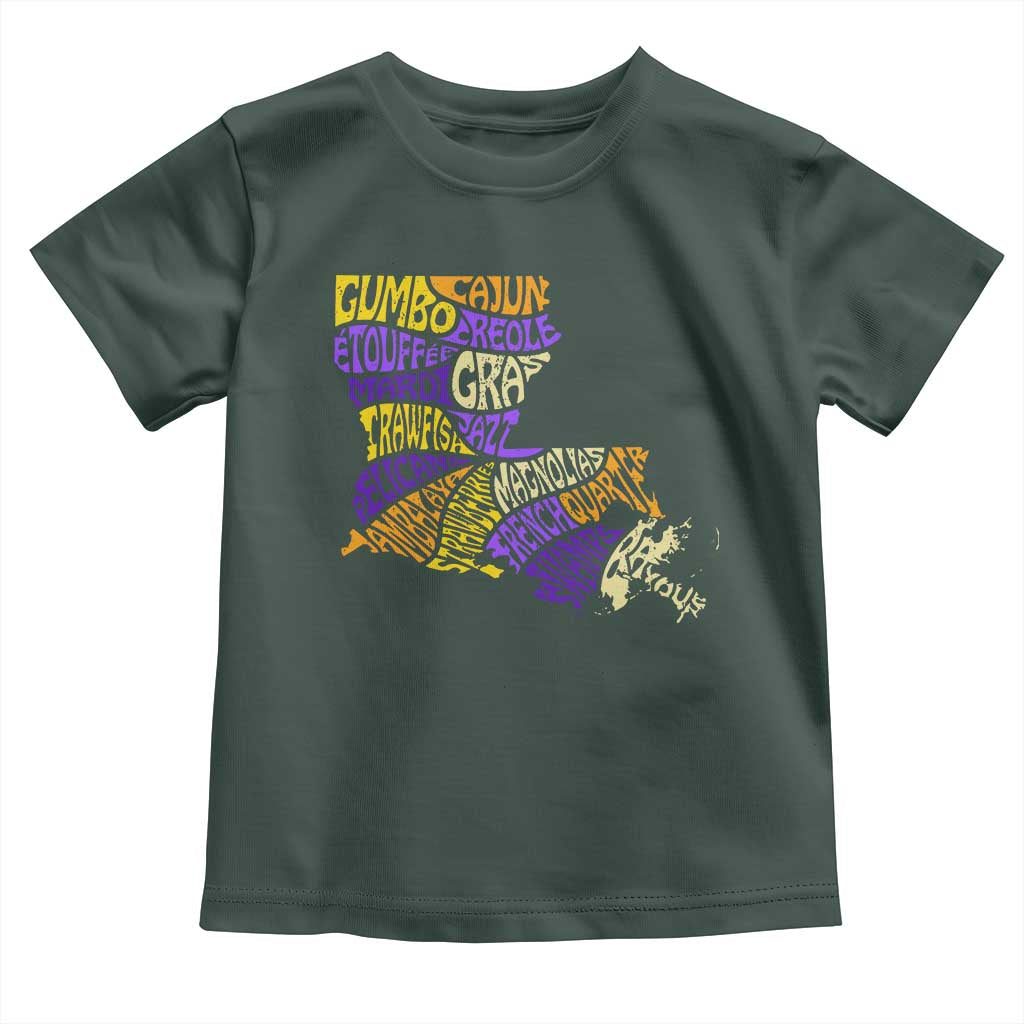 Louisiana Toddler T Shirt Creole Cajun Culture LA Map