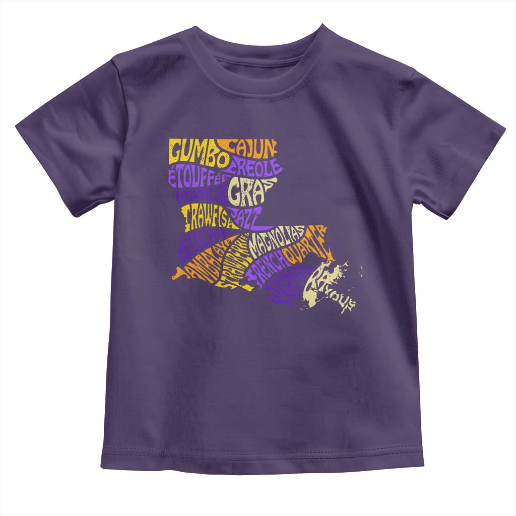 Louisiana Toddler T Shirt Creole Cajun Culture LA Map