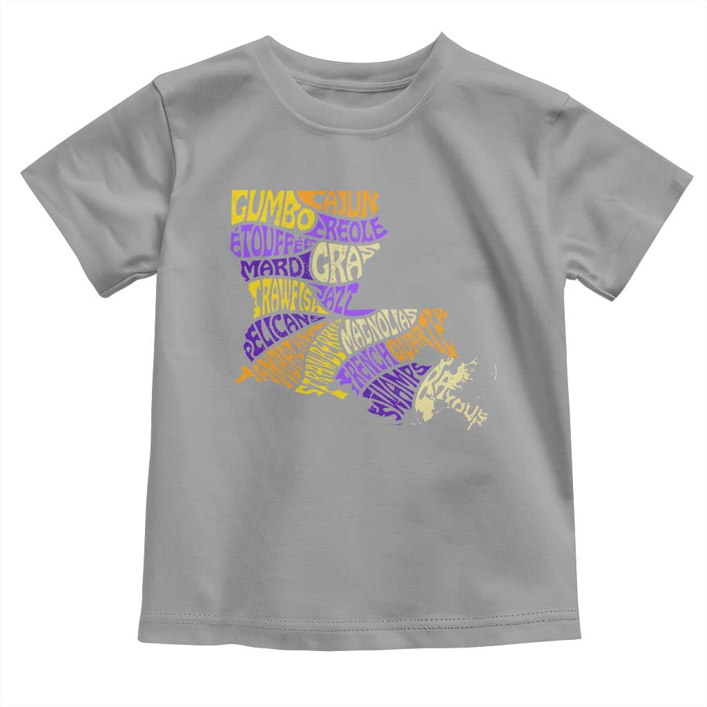 Louisiana Toddler T Shirt Creole Cajun Culture LA Map