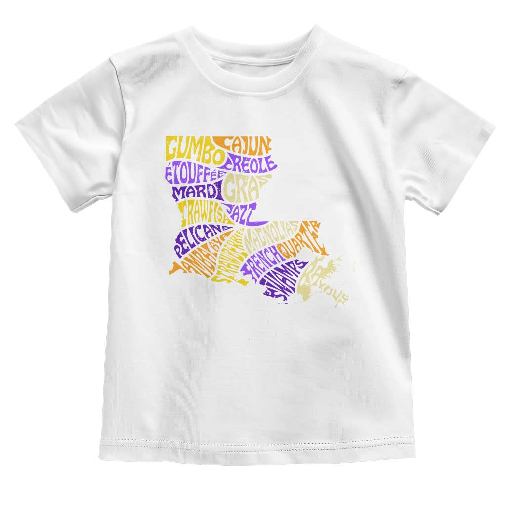Louisiana Toddler T Shirt Creole Cajun Culture LA Map