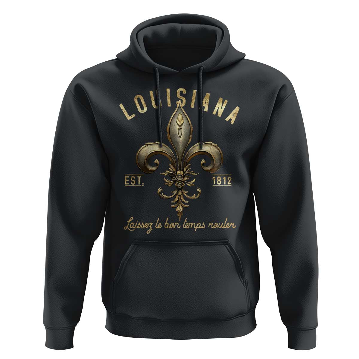 Louisiana Fleur De Lis Hoodie Laissez Les Bon Temps Rouler 1812