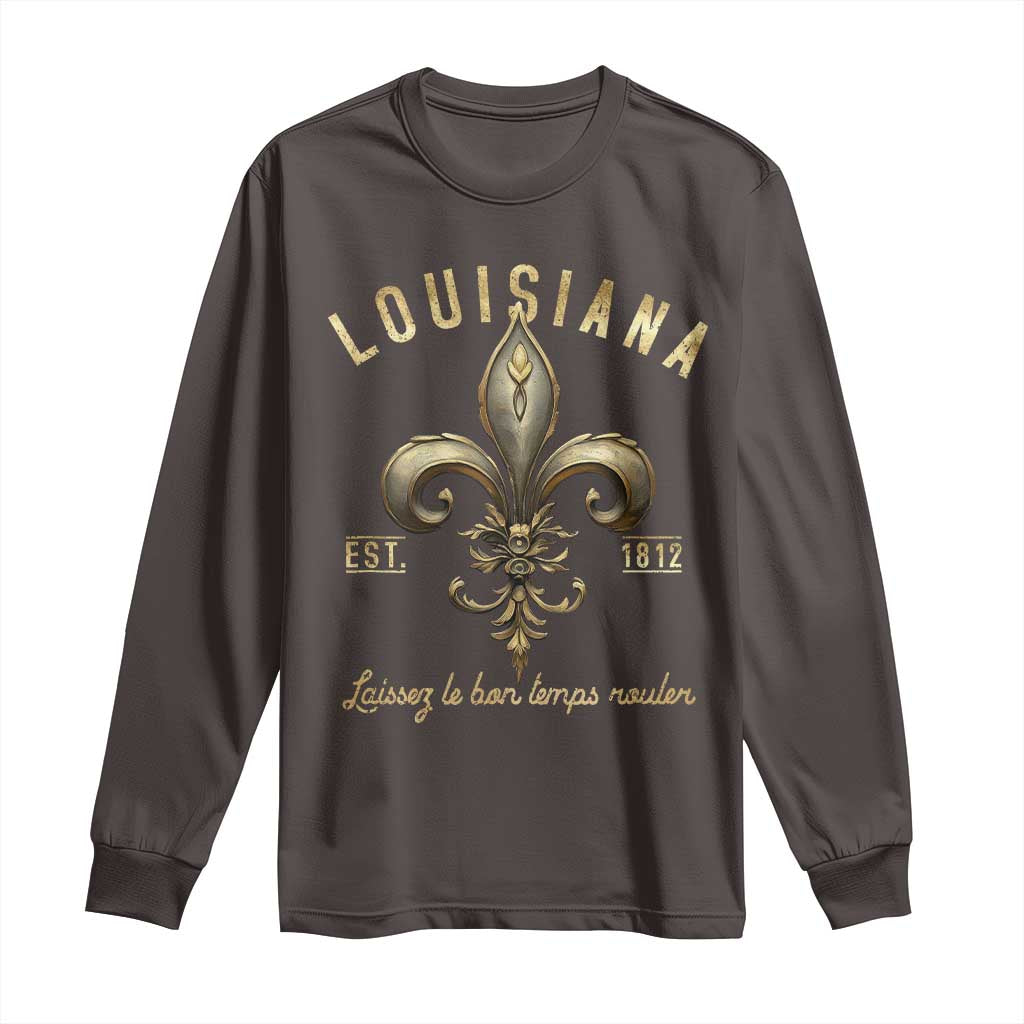 Louisiana Fleur De Lis Long Sleeve Shirt Laissez Les Bon Temps Rouler 1812