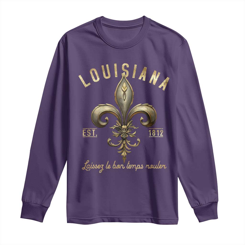 Louisiana Fleur De Lis Long Sleeve Shirt Laissez Les Bon Temps Rouler 1812