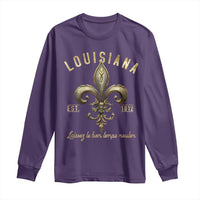 Louisiana Fleur De Lis Long Sleeve Shirt Laissez Les Bon Temps Rouler 1812