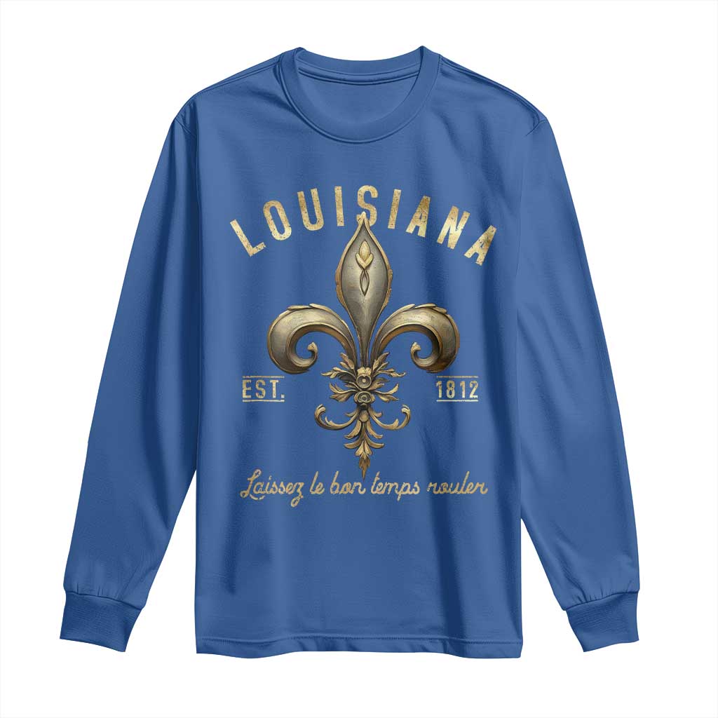 Louisiana Fleur De Lis Long Sleeve Shirt Laissez Les Bon Temps Rouler 1812
