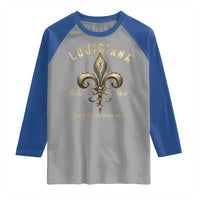 Louisiana Fleur De Lis Raglan Shirt Laissez Les Bon Temps Rouler 1812