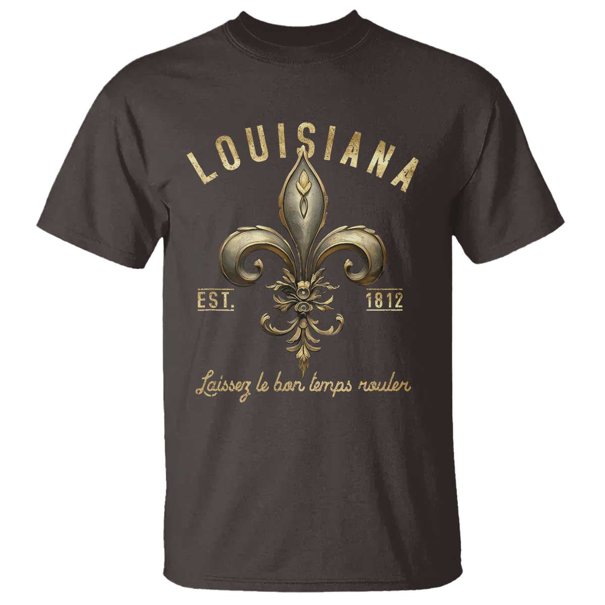 Louisiana Fleur De Lis T Shirt Laissez Les Bon Temps Rouler 1812