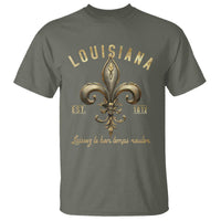 Louisiana Fleur De Lis T Shirt Laissez Les Bon Temps Rouler 1812