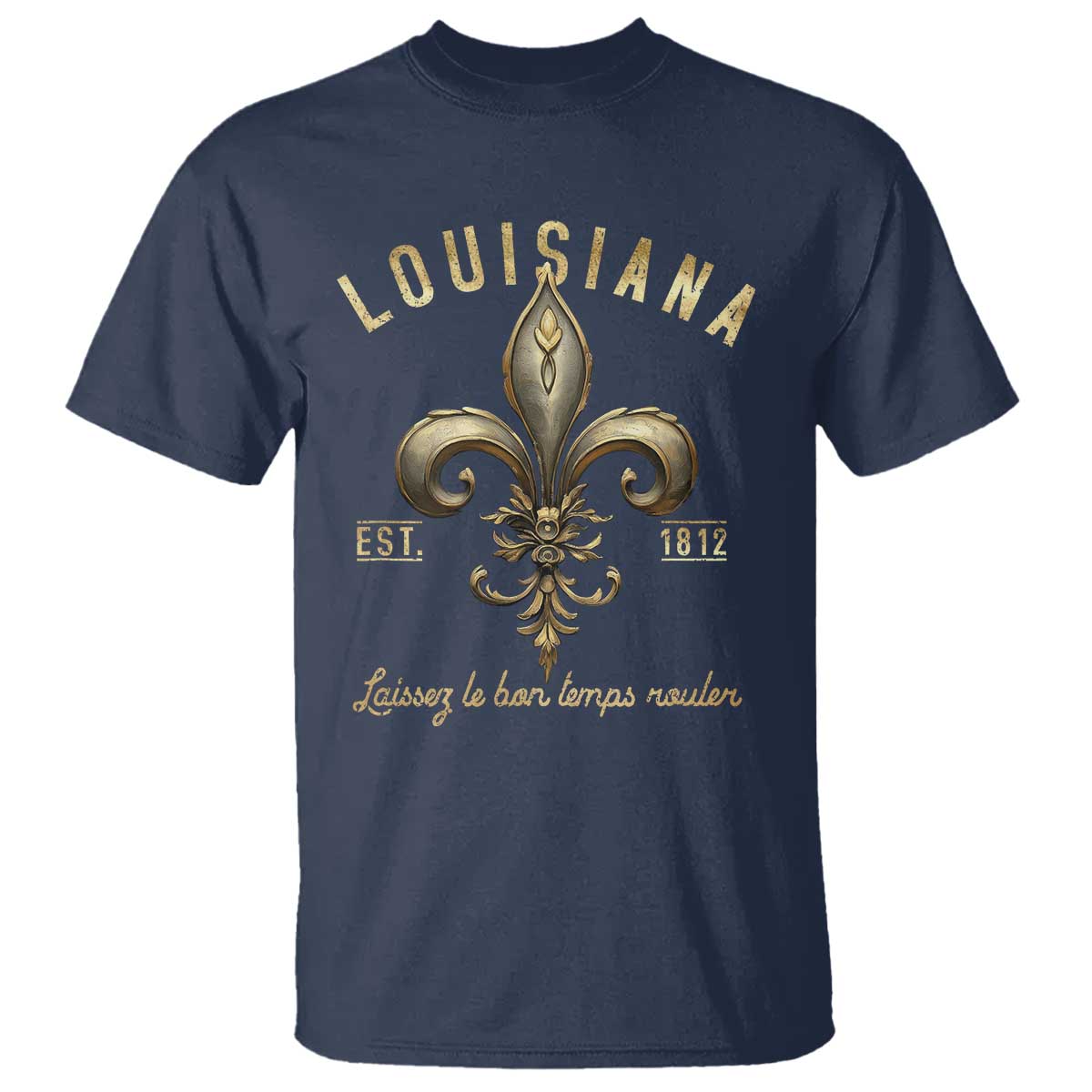 Louisiana Fleur De Lis T Shirt Laissez Les Bon Temps Rouler 1812