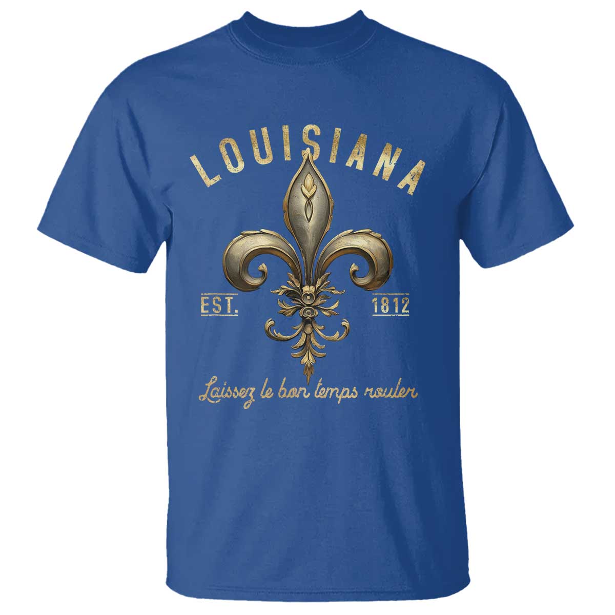 Louisiana Fleur De Lis T Shirt Laissez Les Bon Temps Rouler 1812