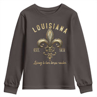 Louisiana Fleur De Lis Youth Sweatshirt Laissez Les Bon Temps Rouler 1812