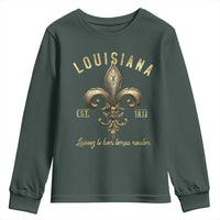 Louisiana Fleur De Lis Youth Sweatshirt Laissez Les Bon Temps Rouler 1812
