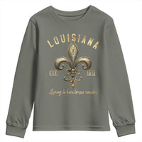 Louisiana Fleur De Lis Youth Sweatshirt Laissez Les Bon Temps Rouler 1812