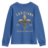 Louisiana Fleur De Lis Youth Sweatshirt Laissez Les Bon Temps Rouler 1812