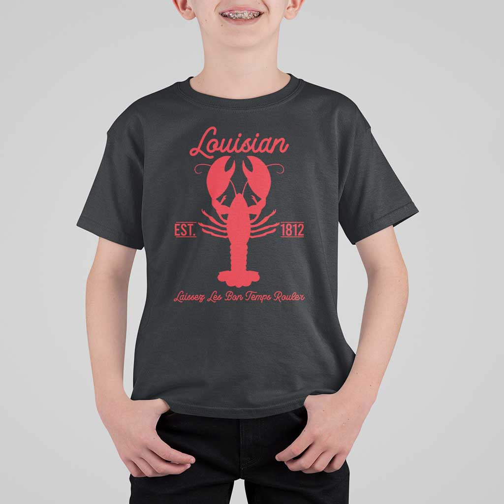 Louisiana Crawfish T Shirt For Kid Laissez Les Bon Temps Rouler 1812
