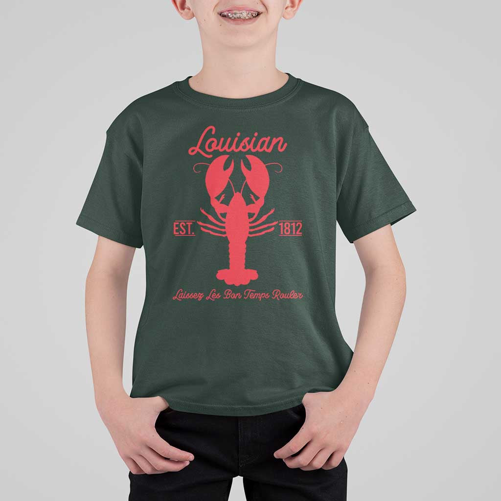 Louisiana Crawfish T Shirt For Kid Laissez Les Bon Temps Rouler 1812