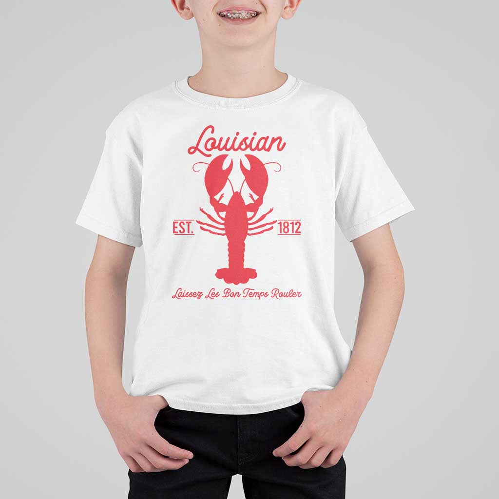 Louisiana Crawfish T Shirt For Kid Laissez Les Bon Temps Rouler 1812