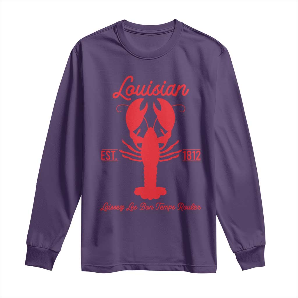 Louisiana Crawfish Long Sleeve Shirt Laissez Les Bon Temps Rouler 1812