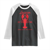 Louisiana Crawfish Raglan Shirt Laissez Les Bon Temps Rouler 1812