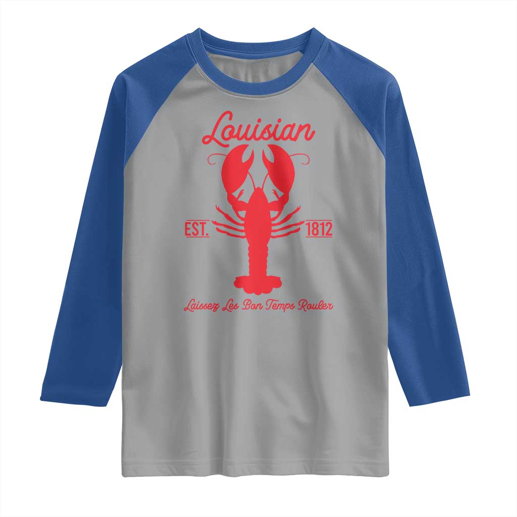 Louisiana Crawfish Raglan Shirt Laissez Les Bon Temps Rouler 1812