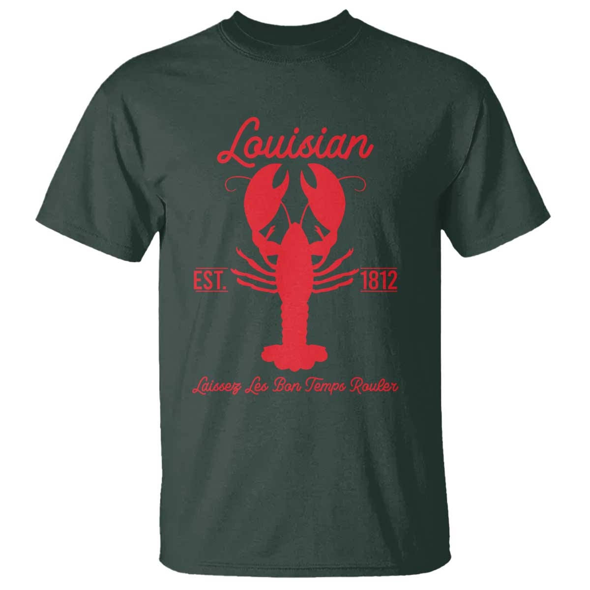 Louisiana Crawfish T Shirt Laissez Les Bon Temps Rouler 1812