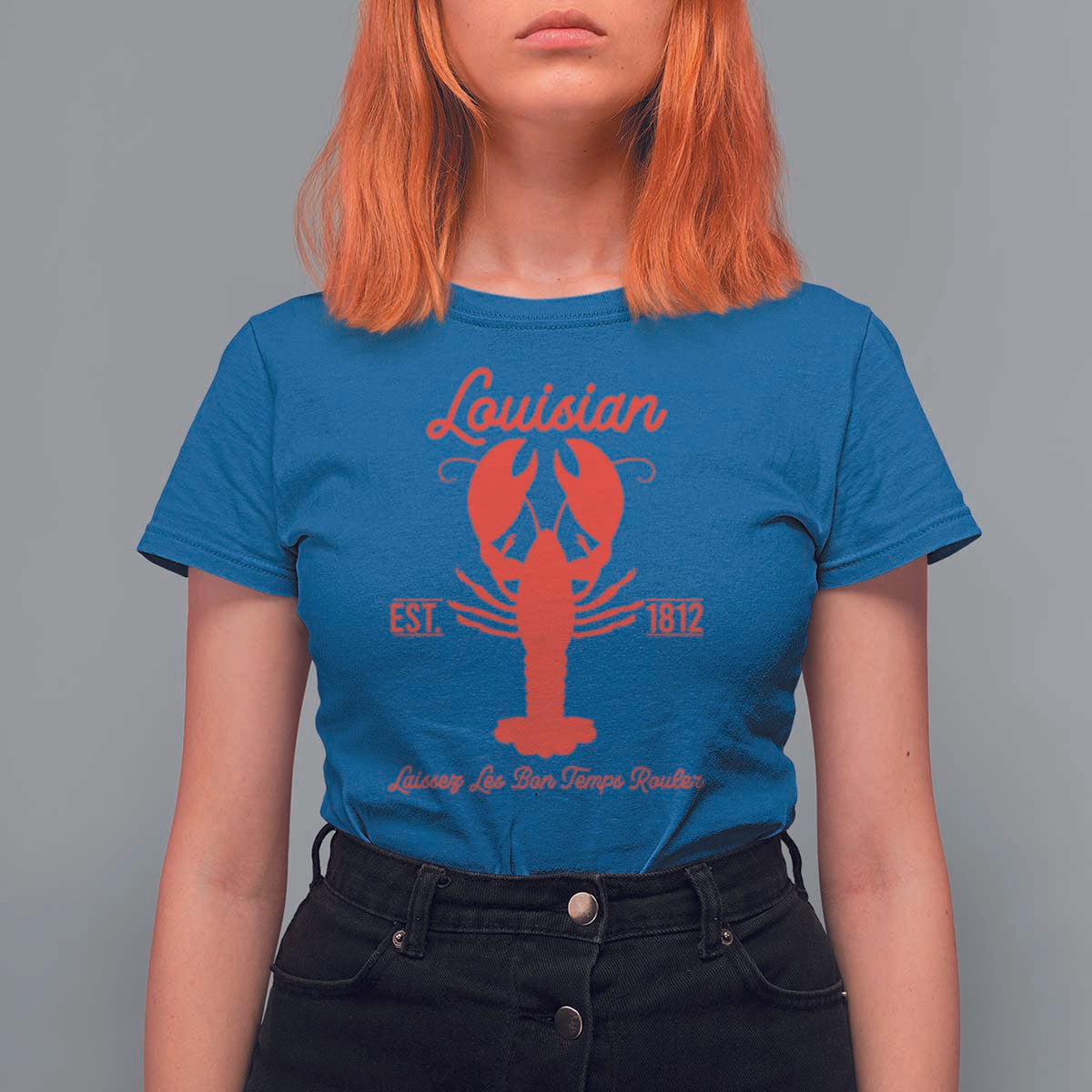 Louisiana Crawfish T Shirt For Women Laissez Les Bon Temps Rouler 1812