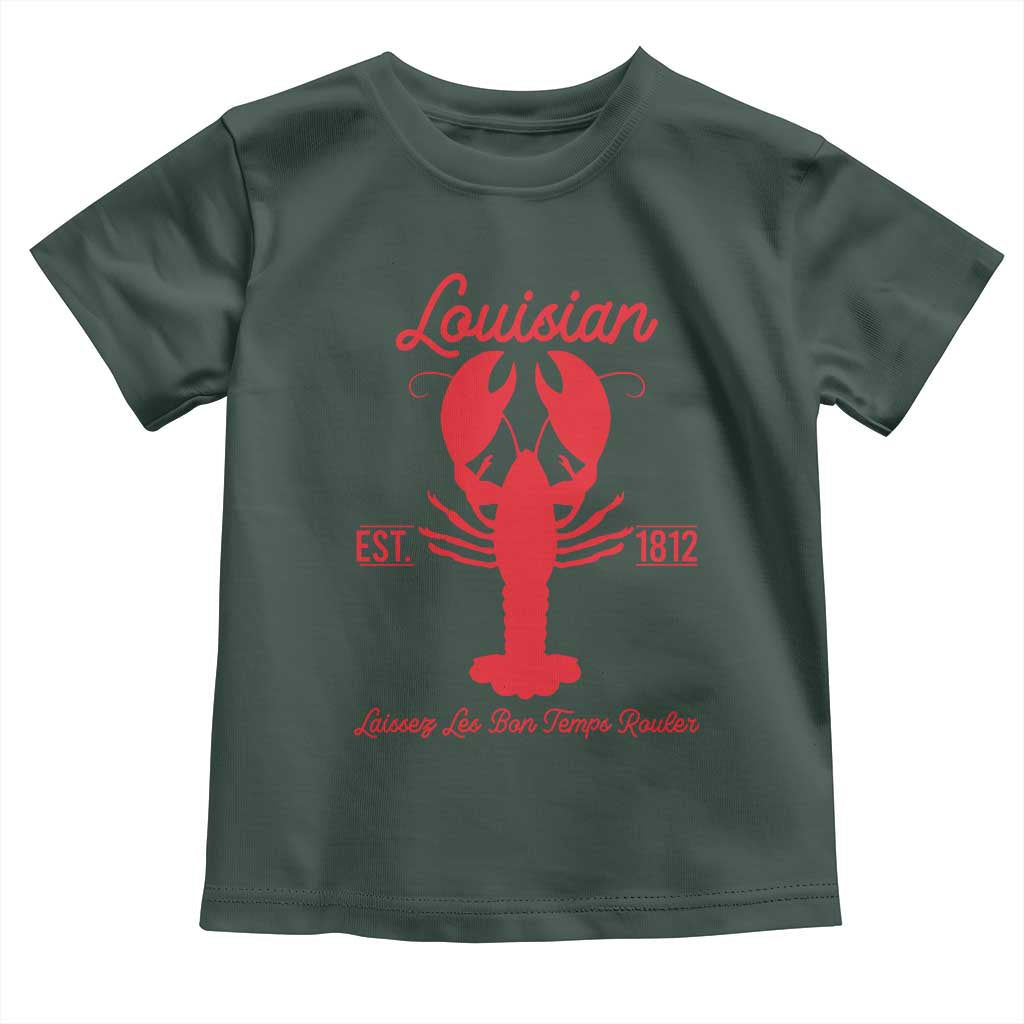 Louisiana Crawfish Toddler T Shirt Laissez Les Bon Temps Rouler 1812