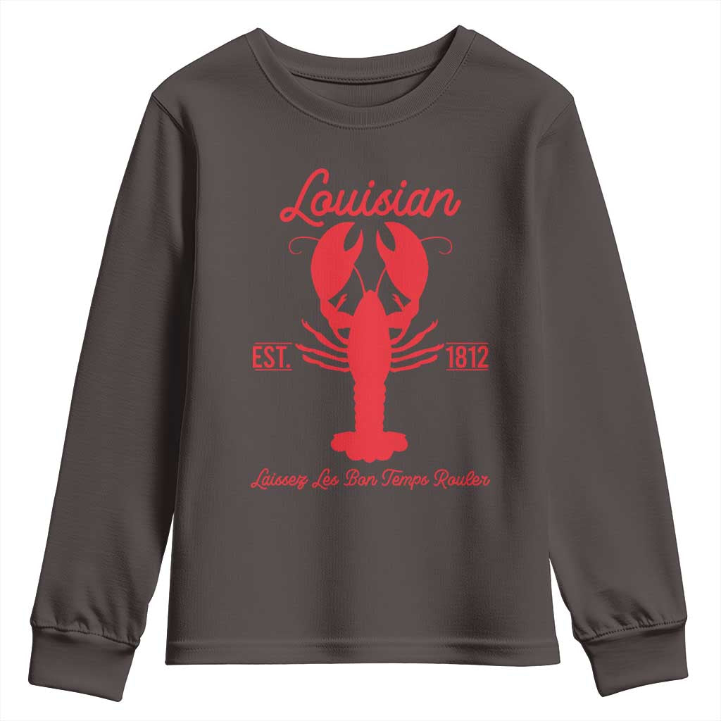 Louisiana Crawfish Youth Sweatshirt Laissez Les Bon Temps Rouler 1812