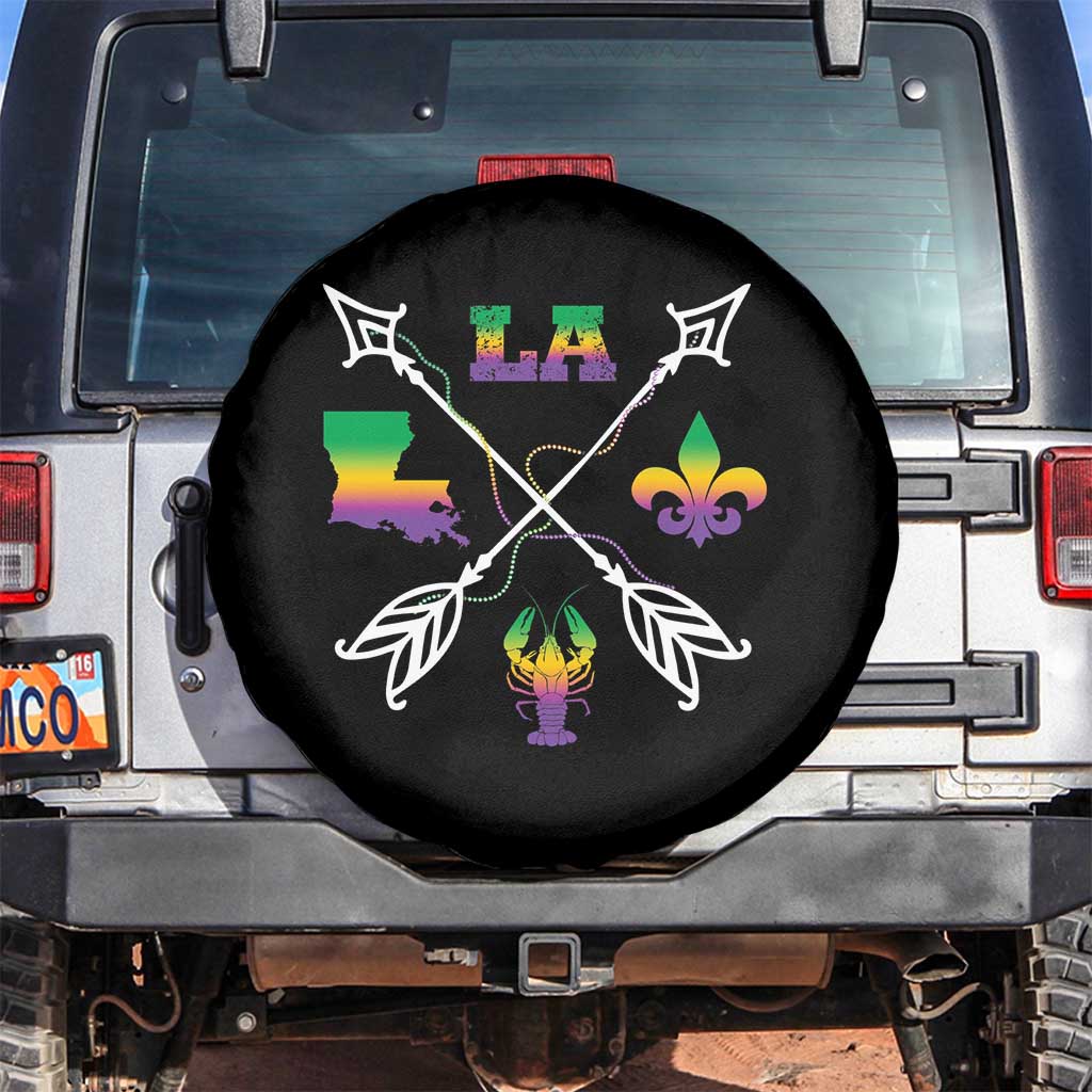 Louisiana Mardi Gras Spare Tire Cover Crawfish Fleur De Lis