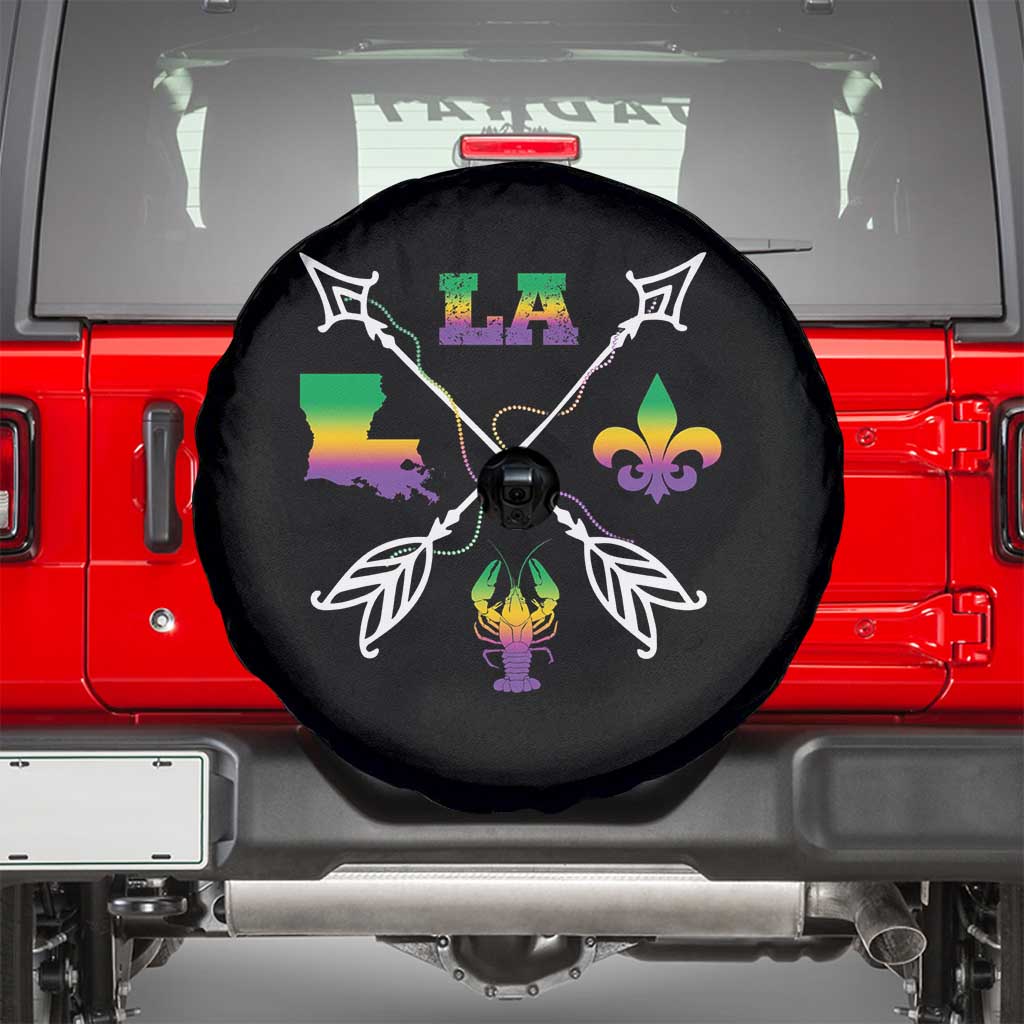 Louisiana Mardi Gras Spare Tire Cover Crawfish Fleur De Lis