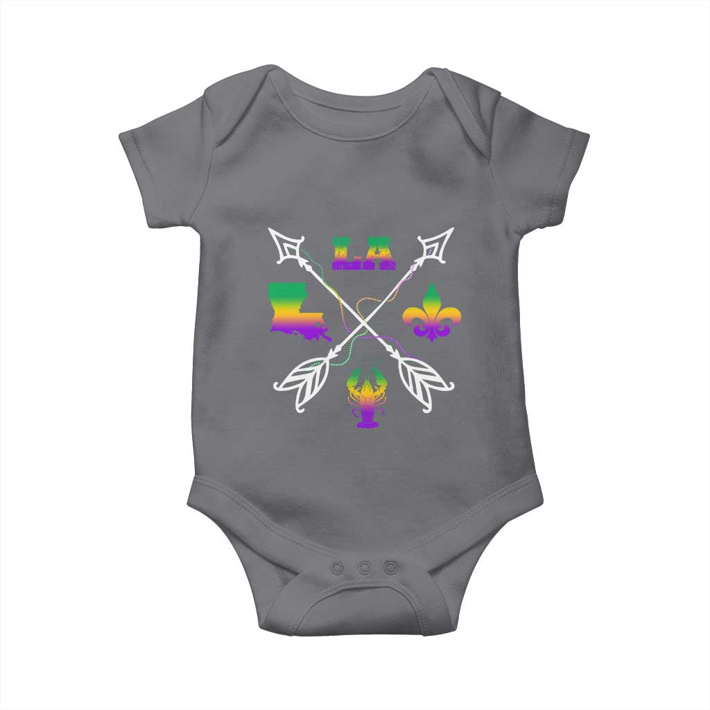 Louisiana Mardi Gras Baby Onesie Crawfish Fleur De Lis