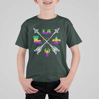 Louisiana Mardi Gras T Shirt For Kid Crawfish Fleur De Lis