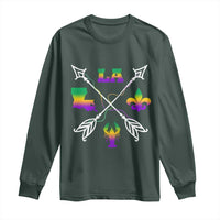 Louisiana Mardi Gras Long Sleeve Shirt Crawfish Fleur De Lis