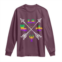 Louisiana Mardi Gras Long Sleeve Shirt Crawfish Fleur De Lis
