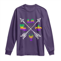 Louisiana Mardi Gras Long Sleeve Shirt Crawfish Fleur De Lis