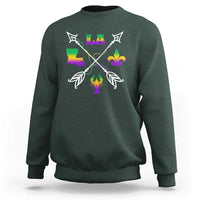 Louisiana Mardi Gras Sweatshirt Crawfish Fleur De Lis