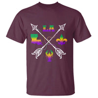 Louisiana Mardi Gras T Shirt Crawfish Fleur De Lis