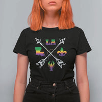 Louisiana Mardi Gras T Shirt For Women Crawfish Fleur De Lis