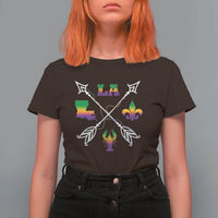 Louisiana Mardi Gras T Shirt For Women Crawfish Fleur De Lis